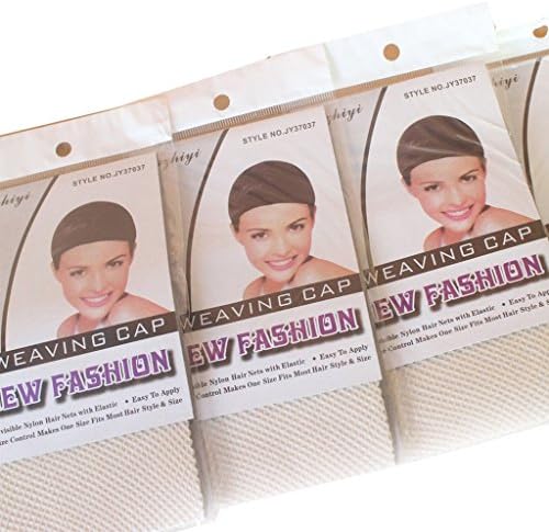 Wig Mall 5PCS/LOT Hair Nets Stretchy Fishnet 1 End Open Nylon 1PCS/Pack Beige