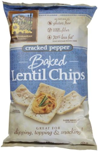 Mediterranean Snacks Cracked Pepper Baked Lentil Chips, 4.5 oz
