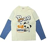 【H28年春物】 GARACH(ギャラッチ) 天竺HONEY BEEボーダー長袖Tシャツ 95cm/Bu NO.AH-1611405