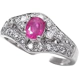 1.4ct Genuine Natural Ruby Gemstone and Diamond 10k White Gold Ring