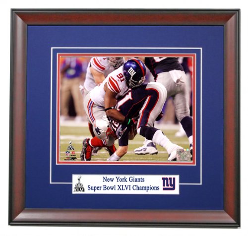 The New York Giants Justin Tuck During Super Bowl 46 Framed 8x10 Photograph