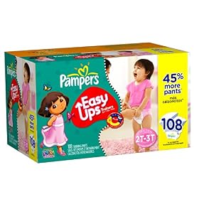 Pampers Easy Ups Trainers for Girls Value Pack, Size 2T/3T, 108 CountPampers Easy Ups Training Pants for Girls