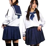 清純派☆Newスカーフセーラー服 (長袖ネイビー・Mサイズ) 派