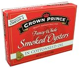 Crown Prince Smoked Oysters in Cottonseed Oil, 3.75-Ounce (Pack of 9)