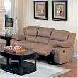 Motion Sofa in Saddle Microfiber