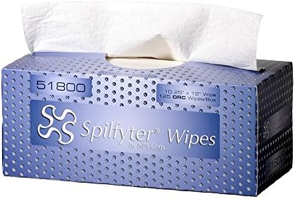 Spilfyter 51800 1-Ply Heavy-Duty Pop-Out Box DRC Wipe, 12" Length x 10-1/4" Width, White (Case of 6)