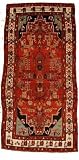 4'8 x 9'5 Red Persian Hand Knotted Wool Zanjan Runner Rug