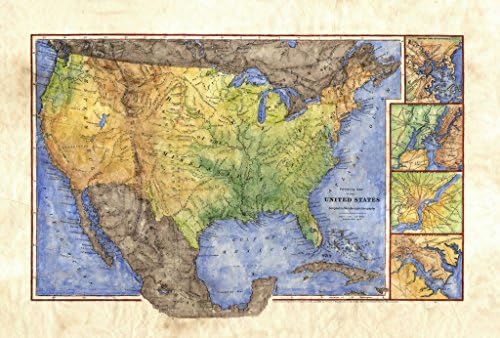 096-Old School Atlas of the United States c.1847, Antique Map Art Print