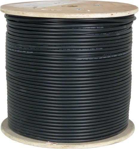 RG11 Quad Shield, 14AWG 1,000ft - Black (Free RG11 Stripper)
