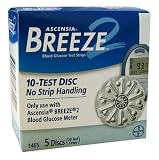 Ascensia Breeze 2 Blood Glucose Test Strips - 5 Discs