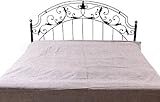 Gray Stonewash Bedspread with Embroidery in Golden Thread - Pure Cotton