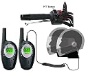 Comtech 5Km Cobra MT800 Waterproof Motorbike Motorcycle 2 Two Way Radio Intercom Kit + CM-110CF Close Face Helmet Headsets