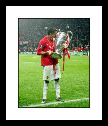 Buy Cristiano Ronaldo Manchester United - 2008 UEFA Champions League Kissing Trophy - Framed Milestone... by All About Autographs