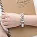 Bamoer 2015 New Arrival Vintage Silver Charm Bracelet for Women Flower Glass Bead and Safety Chain