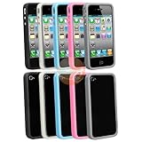 5 Colors Bumper TPU Rubber Skin Case Compatible With Apple iPhone 4 - Black ....