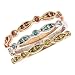 14k Tri-Color Gold Blue, Yellow, Cherry Red Diamond 3 Stackable Rings Set (0.3 Cttw, SI Clarity)