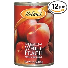 Roland White Peaches Halves in Syrup, 15-Ounce Can (Pack of 12)