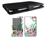 Bundle Monster Barnes & Noble Nook Synthetic Leather Case Cover Jacket + Skin Sticker + Screen Protector Ebook Accessories Combo - Fit 3G and Wifi Version