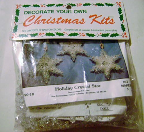 Merri Mac Decorate Your Own Beaded Christmas Ornament Kit Holiday Crystal Stars Set of 3