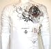 Monarchy Mens Shirt - Thermal Long Sleeve Shirt - Crest Wing Design - White