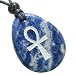 Ankh Egyptian Power of Life Good Luck Amulet Sodalite Wish Totem Gem Stone Necklace Pendant