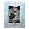 Big Floral Decoupage Frame - Blue (5x7")