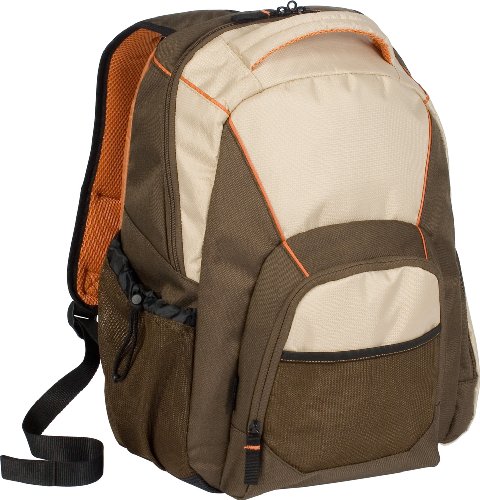 Targus Incognito BTS Backpack Case Designed for 15.6 Inch Laptops TSB15101US Tan with Orange Accents)