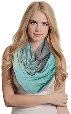 Langforth Sheer Soft Light Weight 100% Viscose Gradient Tube Infinity Scarf Mint Valentine's Mother's Day Gift Ideas