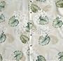 MuuMuu House Dress - Plumeria Monstera Petal Sleeves Caftan Kaftan Hawaiian Aloha Pullover Cotton Lounger in Beige - 2X Plus