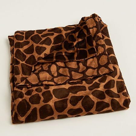 Mink Giraffe Print Reversible Throw 50 in X 60 in