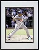 Andruw Jones 2008 Batting Action, Side View Double Matted 8O x 10O Photograph in Black Anodized A