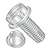 10-32 x 1 1/4" Type F Thread Cutting Screws/Slotted/Hex Washer Head/Steel/Zinc/Serrated/Serrations Under Head (Carton: 3,000 pcs)
