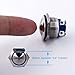 Momentary Push Button Switch, URTONE UR195, 1NO SPST DC 30V AC 250V 3A Stainless Steel Metal Shell Suitable for 19mm 3/4