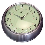 Retro Metal Wall Clock - Silvertone