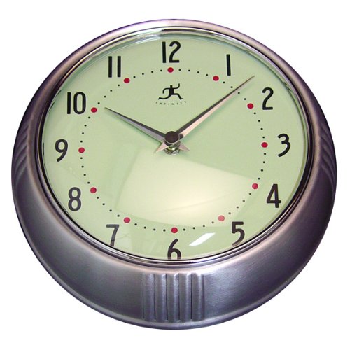 Retro Round Silver Finish Metal Wall Clock Retro Round Silver Finish Metal Wall Clock