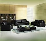New 3pc Contemporary Modern Leather Sofa Set #AM-123-C-BLACK New 3pc Contemporary Modern Leather Sofa Set #AM-123-C-BLACK