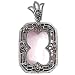 Sterling Silver Pink Mother of Pearl Floral Border Marcasite Pendant