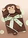 Bearington Baby 24'' Wee GIGGLES Monkey Hooded Towel ~NEW~
