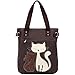 KAUKKO One shoulder Fashion Canvas Woman Lovely Elegant Handbag Personality Bag Coffee
