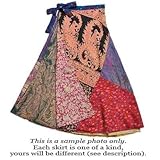 Reversible 3/4 silk sari wrap skirt by Jedzebel DN20