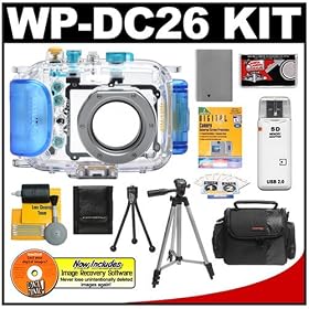 Canon WP-DC26 Waterproof Case with NB-5L Battery + Case + Tripod + Cameta Bonus Accessory Kit for PowerShot SD880 IS Digital Camera