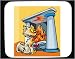 Decorated Mouse Pad with fireplace, fire, cat, animal