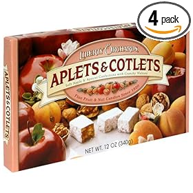 Liberty Orchards Aplets and Cotlets, 12-Ounce Packages (Pack of 4)