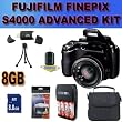 Fujifilm FinePix S4000 14 MP 3" LCD Digital Camera w/ 24x Wide Angle Zoom, 720p HD Movie, Dual Image Stabilization, Full Manual Controls. Bundle Includes 8GB Memory Card, Card Reader, Deluxe Carrying Case, Mini Tripod, and Lens Cleaning Kit.
