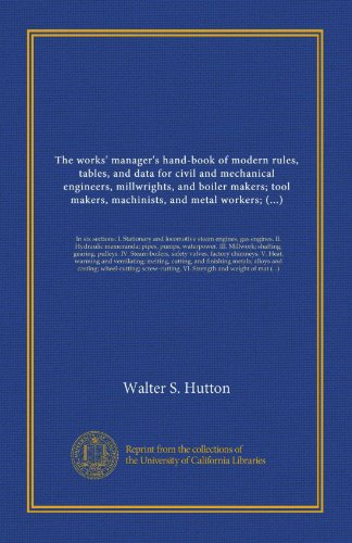 The works' manager's hand-book of modern rules, tables, and data for civil and mechanical engineers, millwrights, and boiler makers; tool makers, ... factory chimneys. V. Heat, warming and...