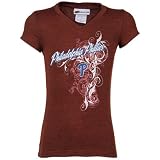 MLB Philadelphia Phillies Youth Girls Red Tattoo Tri-Blend V-neck T-shirt (7/8)