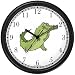 Alligator or Crocodile Cartoon Animal Wall Clock by WatchBuddy Timepieces (Hunter Green Frame)