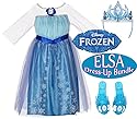 Disney Frozen Elsa Dress (4-6x), Tiara & Sparkle Shoes Gift Set - 3 Pack