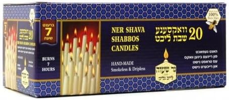 Ner ShavaWhite Taper Candles Burn 7 Hours Set of 17