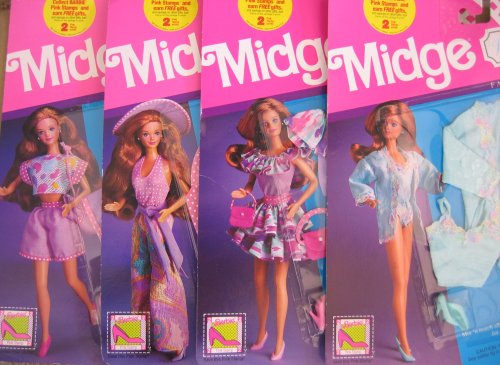 Barbie MIDGE Wedding Day Fashions - Set of 4 HONEYMOON Outfits (1990)